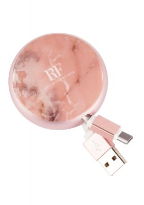 Richmond & Finch Kabel Winder TYPE C & MICRO-USB - Rosa Marmor