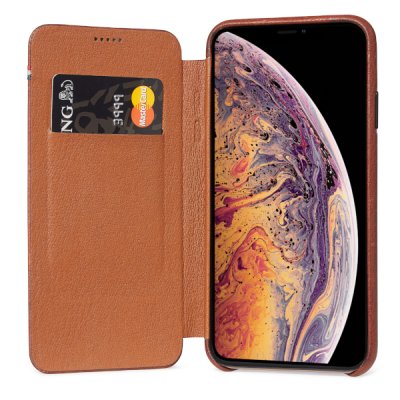 Decoded iPhone XS Max Lyxigt Plånboksfodral i Läder - Slim Wallet - Brun