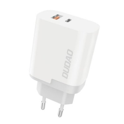 Dudao 22,5 Wat Laddare A6XSEU PD QC3.0 Adapter 22.5W 1x USB-A/1x USB-Type C - Vit