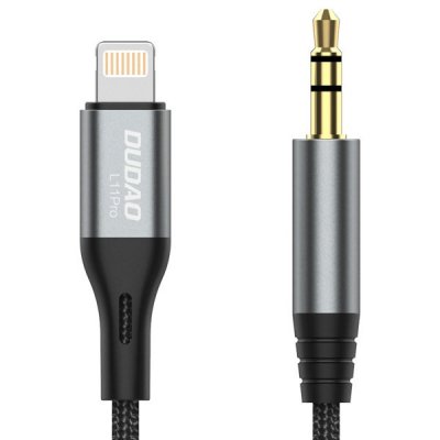 Dudao L11PRO 3.5mm Jack till Lightning-kabel 1m - Grå