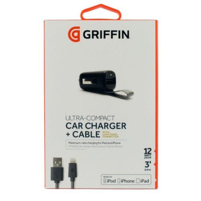 Griffin Lightning Billaddare 12W Ultrakompakt - Lightning-utrustad iPad, iPod och iPhone