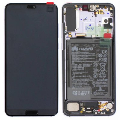 Huawei P20 Pro Original Skärm OLED Display Glas - Lila