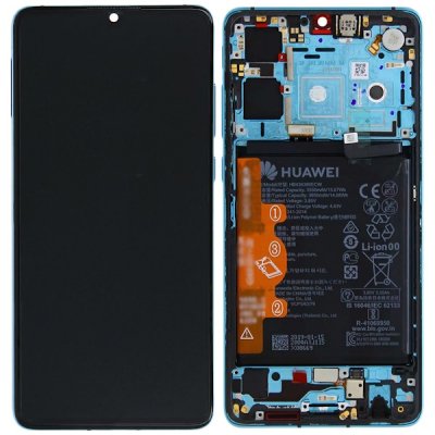 Huawei P30 Original Skärm OLED Display Glas med batteri - Blå Aurora
