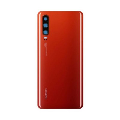 Huawei P30 Original Baksida med tejp och Kameraglas - Röd