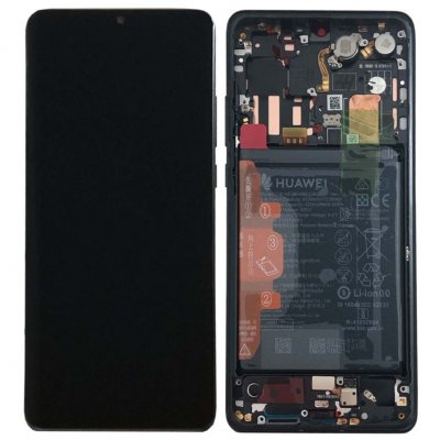 Huawei P30 Pro Skärm Original OLED Display Glas - Svart