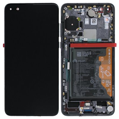 Huawei P40 Skärm Original OLED Display Glas - Svart