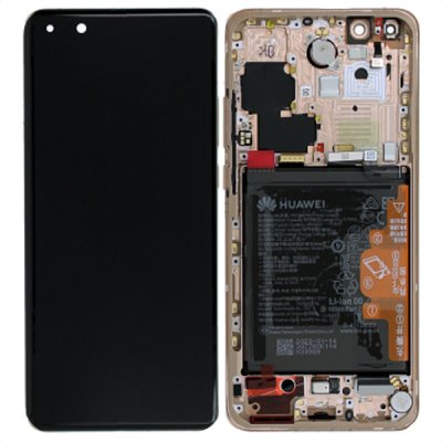 Huawei P40 Pro Skärm Original OLED Display med batteri - Guld