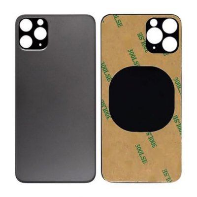 iPhone 11 Pro Max Baksida Glas med Självhäftande tejp - Svart