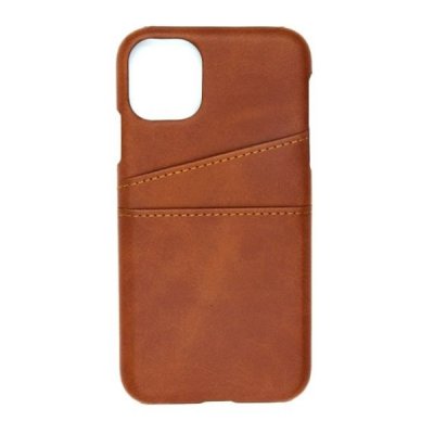 iPhone 11 Pro Max PU Läderskal med Kortfack - Brun