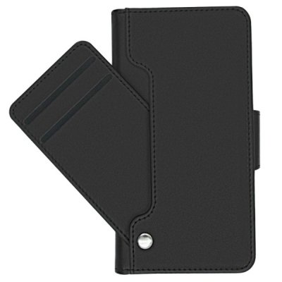 iPhone 11 Pro Max Läderfodral Ställ TPU Minificka RV - Svart