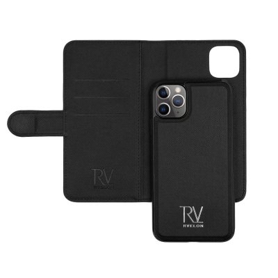 RV iPhone 11 Pro TPU Läderfodral med Ställ - Svart