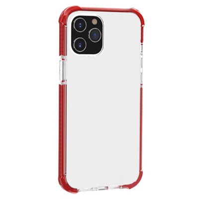 iPhone 12 / 12 Pro Skal för Stötskydd - Transparent Röd