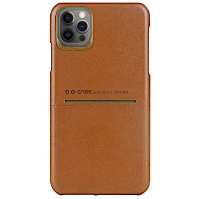 iPhone 12 & 12 Pro Läderskal G-Case med Kort Plats - Brun