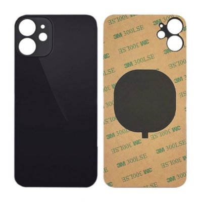 iPhone 12 Baksida Glas med Självhäftande tejp - Svart