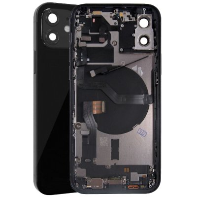 iPhone 12 Baksida Original med Delar - Svart