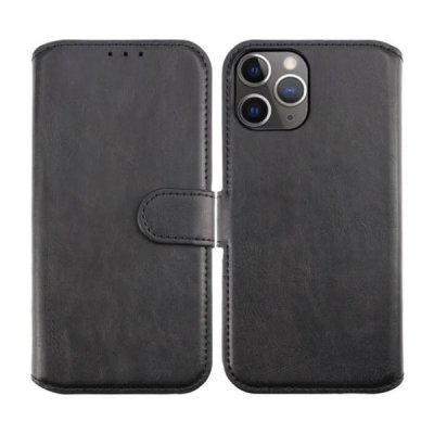 RV iPhone 12 / 12 Pro Läderfodral TPU med Ställ - Svart