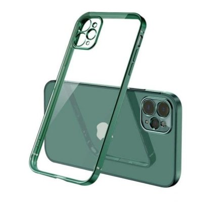 iPhone 12 Mini Skal med Kameraskydd – Mörkgrön/Transparent