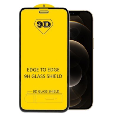 iPhone 12 Pro Max Skärmskydd 9D Heltäckande - Svart