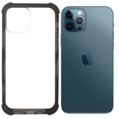 iPhone 12 / 12 Pro Skal för Stötskydd - Transparent Svart