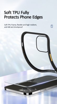Usams iPhone 12/12 Pro Bekvämt Mobilskal - Svart / Transparent, bild 2