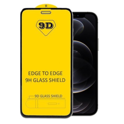 iPhone 12 / 12 Pro Skärmskydd 9D Heltäckande - Svart
