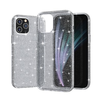 iPhone 12 / 12 Pro Terminator TPU PC Skal - Glitter Svart, bild 5