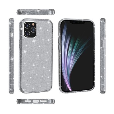 iPhone 12 / 12 Pro Terminator TPU PC Skal - Glitter Guld, bild 4