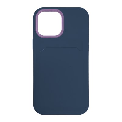 iPhone 13 mini Skyddande Skal med Kortficka - Blå / Lila