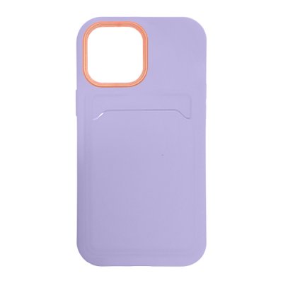 iPhone 13 mini Skyddande Skal med Kortficka - Lila / Rosa