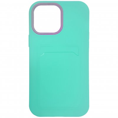 iPhone 13 Pro Max Skal med Kortficka - Himmelsblå / Lila