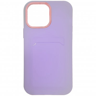 iPhone 13 Pro Max Skal med Kortficka - Lila / Rosa