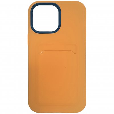 iPhone 13 Pro Max Skal med Kortficka - Orange / Blå