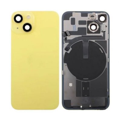 iPhone 14 Baksida Glas med flexkabel - Gul