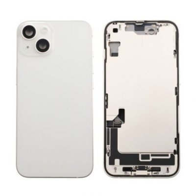 iPhone 14 Baksida Glas med Komplett Ram - Vit
