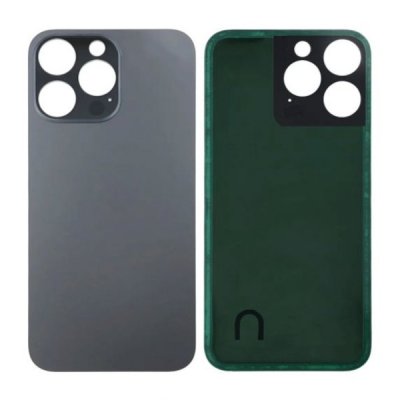 iPhone 14 Pro Max Baksida Glas med Adhesive-tejp OEM - Svart