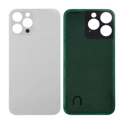 iPhone 14 Pro Max Baksida Glas med Självhäftande tejp OEM - Vit