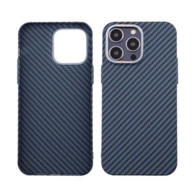 iPhone 14 Pro Max Kolfiber Skal - Blå