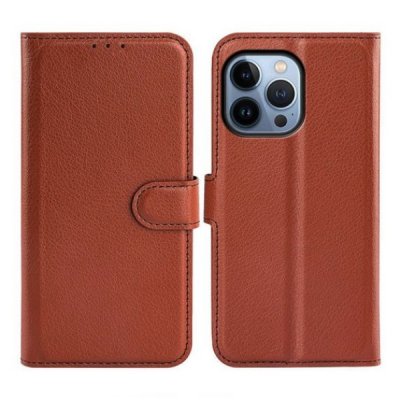 iPhone 14 Pro Plånboksfodral med Flip Stand - Brun