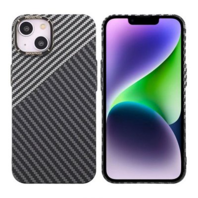iPhone 15 Skal i Kolfiber - Svart/Vit