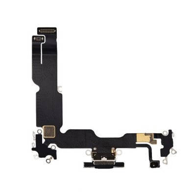 iPhone 15 Plus Laddkontakt med Flexkabel - Svart