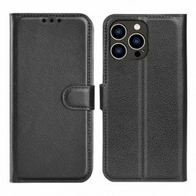 iPhone 15 Pro Plånboksfodral med stativ - Svart