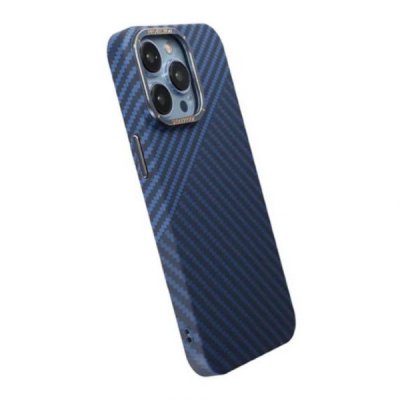 iPhone 15 Pro Skal i Kolfiber - Blå/Grå, bild 5