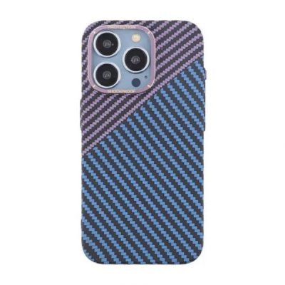 iPhone 15 Pro Skal i Kolfiber - Lila/Blå, bild 2
