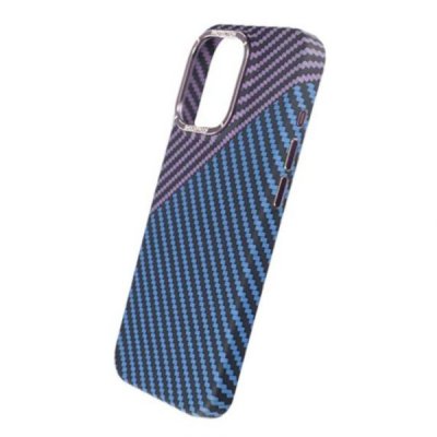 iPhone 15 Pro Skal i Kolfiber - Lila/Blå, bild 5