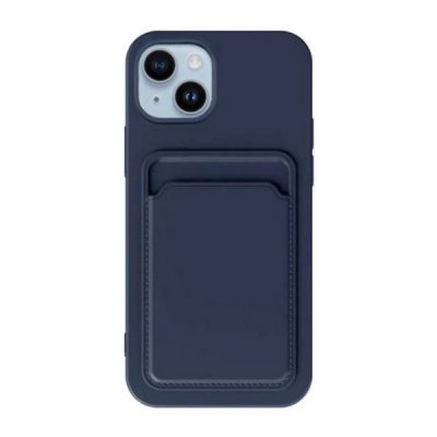 iPhone 15 Silikonskal med Korthållare - Blå, bild 2