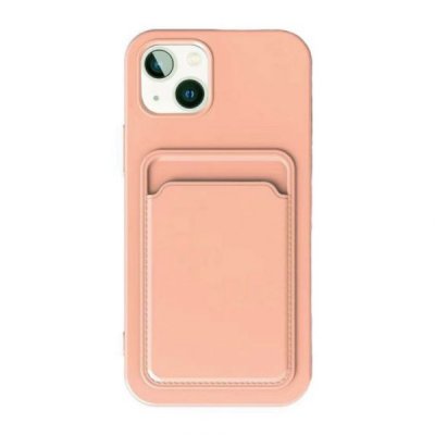 iPhone 15 Silikonskal med Korthållare - Rosa, bild 2