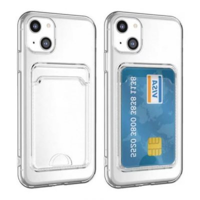 iPhone 15 Skal med Korthållare TPU - Transparent