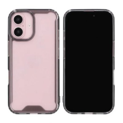 iPhone 16 Mobilskal Stöttåligt - Transparent/Svart