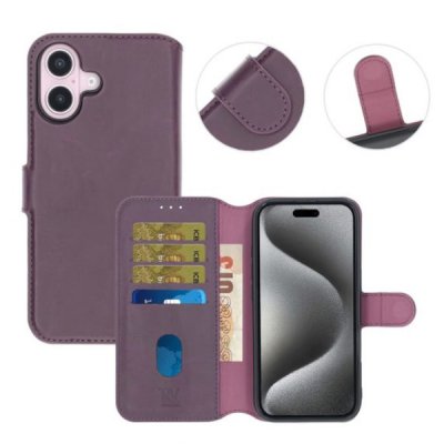 iPhone 16 Plånboksfodral MED Magnet RV - Lila
