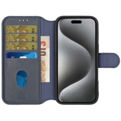 iPhone 16 Plånboksfodral RV - Blå